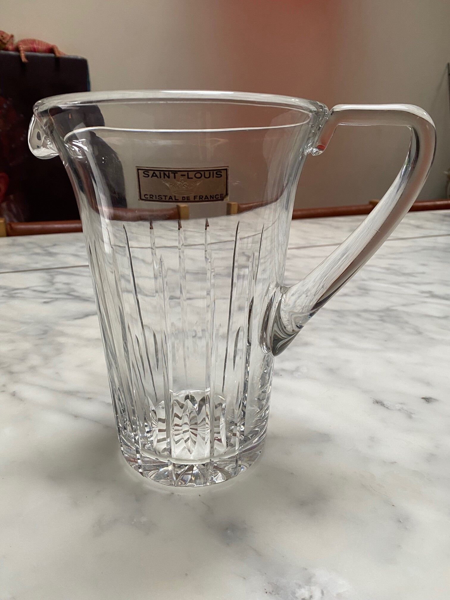 Crystal jug pitcher from Saint Louis France