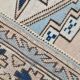 6x7 Navy Blue Cream Oriental Persian Rug, 178x225Cm