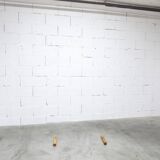 French wardrobe with tapered legs, 3 doors, 1 mirror (27*130), and 1 drawer.