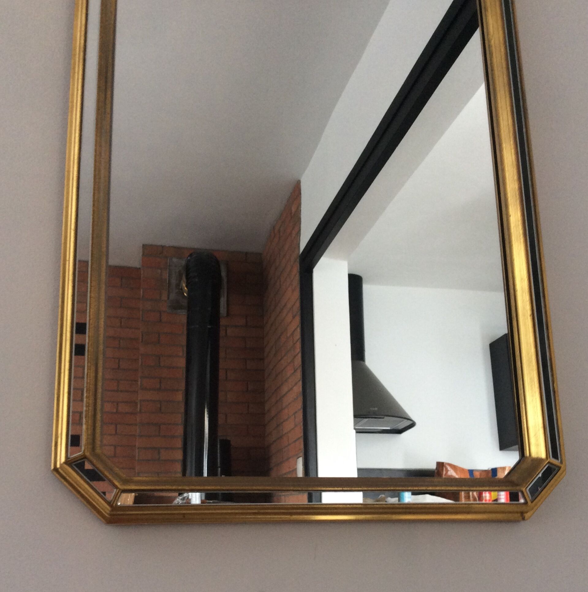 Mirror with parcloses of the 60s and 70s - 106x48cm