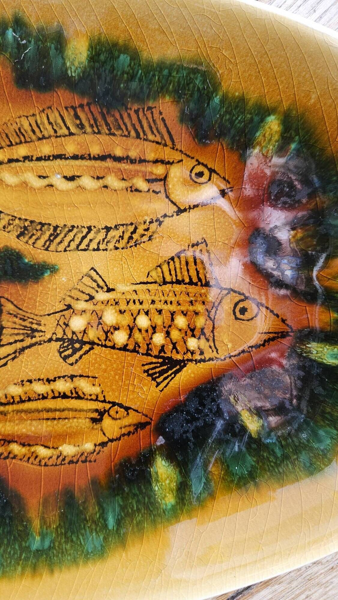 Fish platter, Longchamp earthenware. Designs attributed to Robert Picault