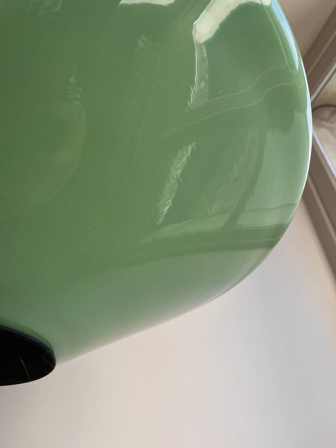 Pair of Art Deco opaline pendant lights from the 1940s