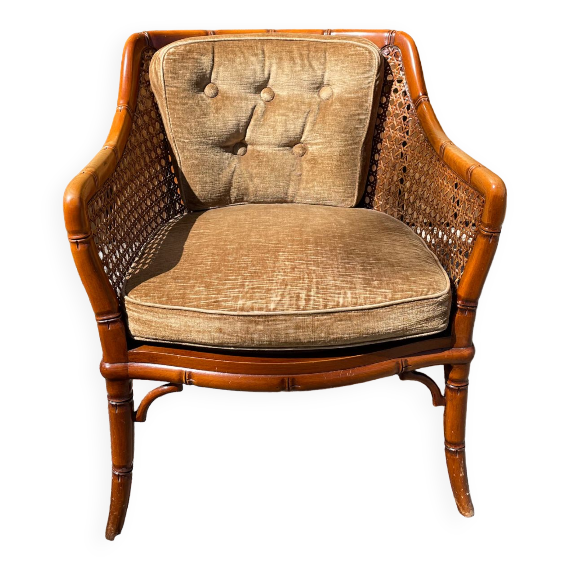 Fauteuil club chippendale giorgetti et faux bambou