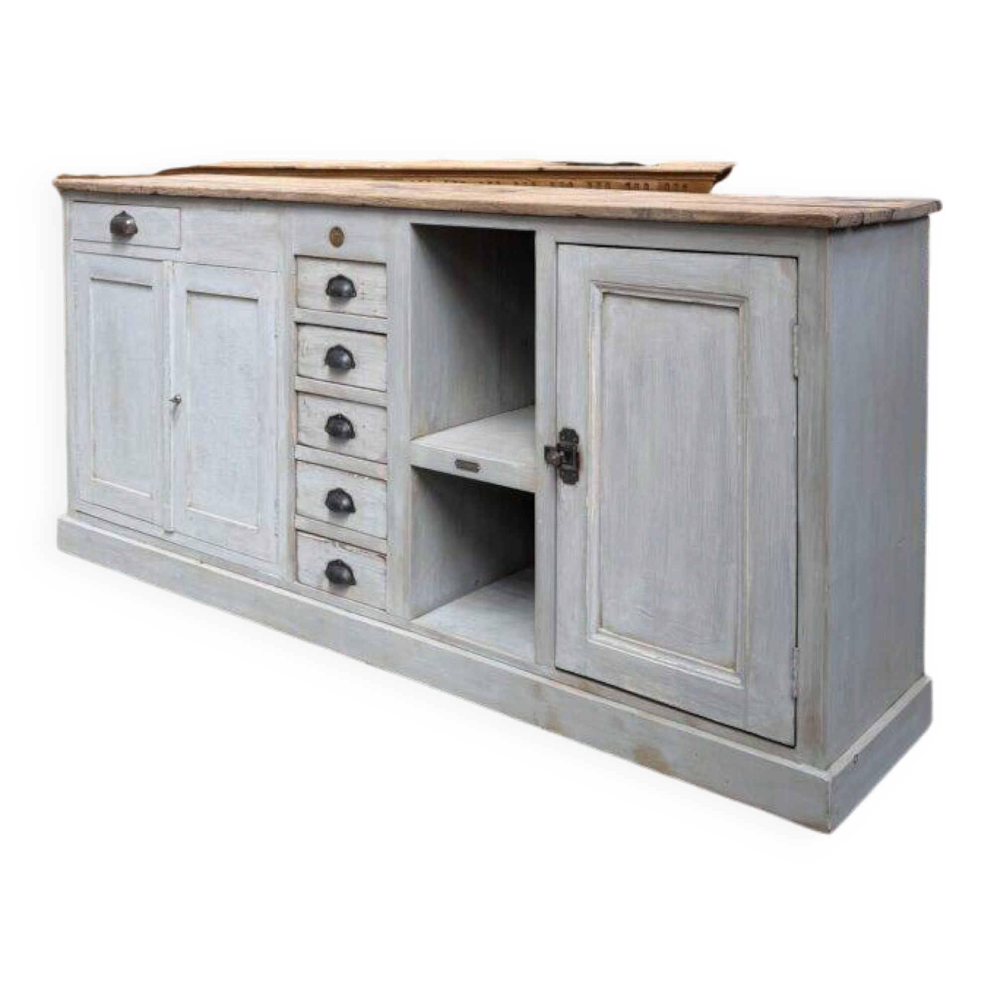 Grey patinated enfilade handcrafted.