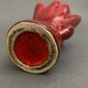 Free form red ceramic vase 1960 by J.L. or J.C.