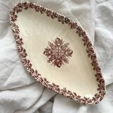 Diamond-shaped dish in "Greek" ironstone, Clairefontaine earthenware, late 19th century