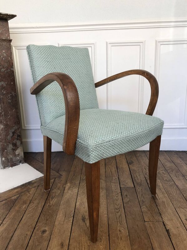 Fauteuil Bridge restauré - Dossier moustache