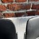 Set of 6 black metal chairs, model GF 40/4 by David Rowland.