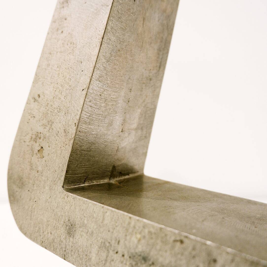 Large solid aluminum table lamp - 1970s