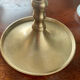 Pair of brushed brass candle holders