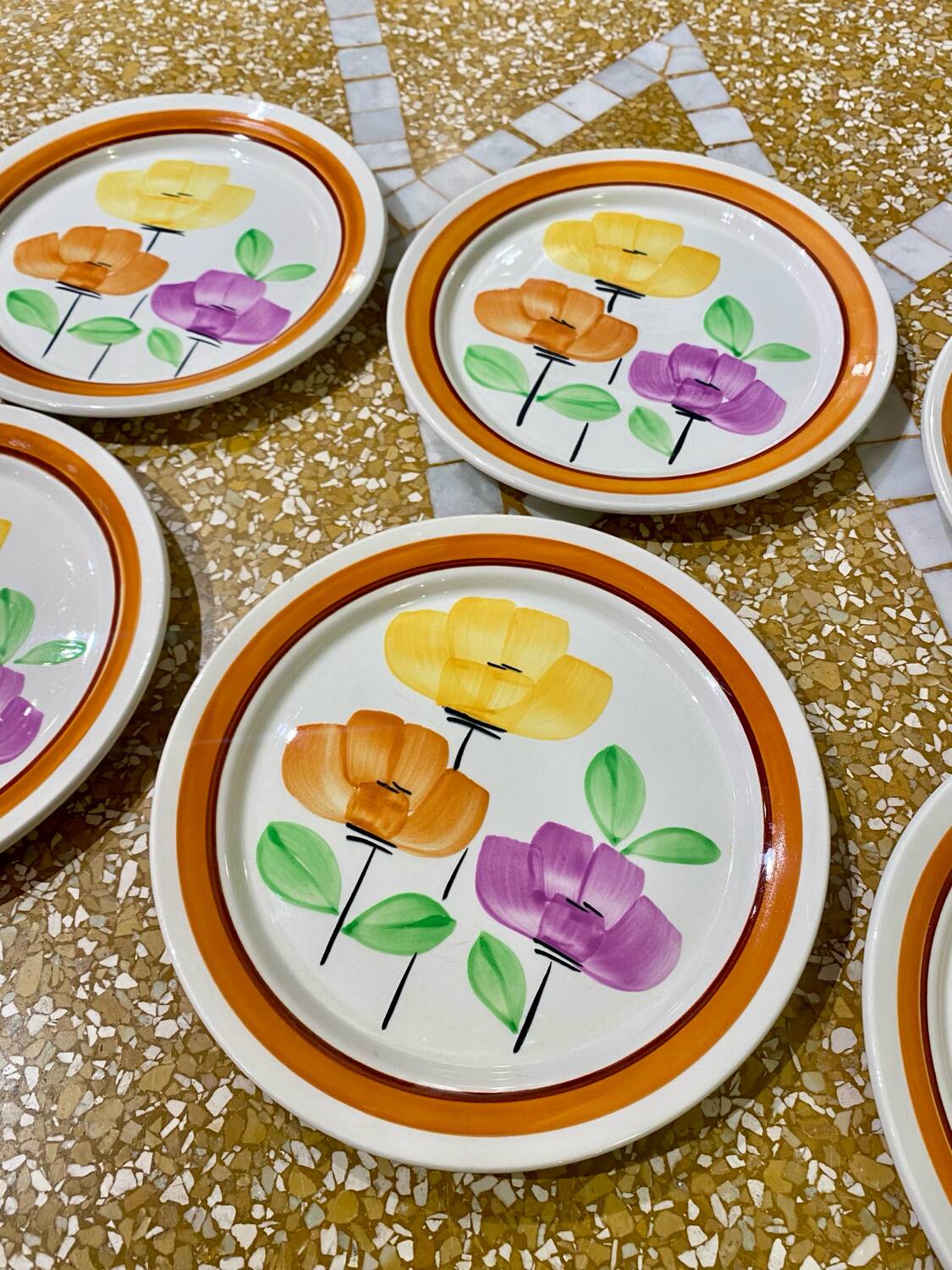 Set of 6 Anemone dessert plates from DIGOIN Sarreguemines