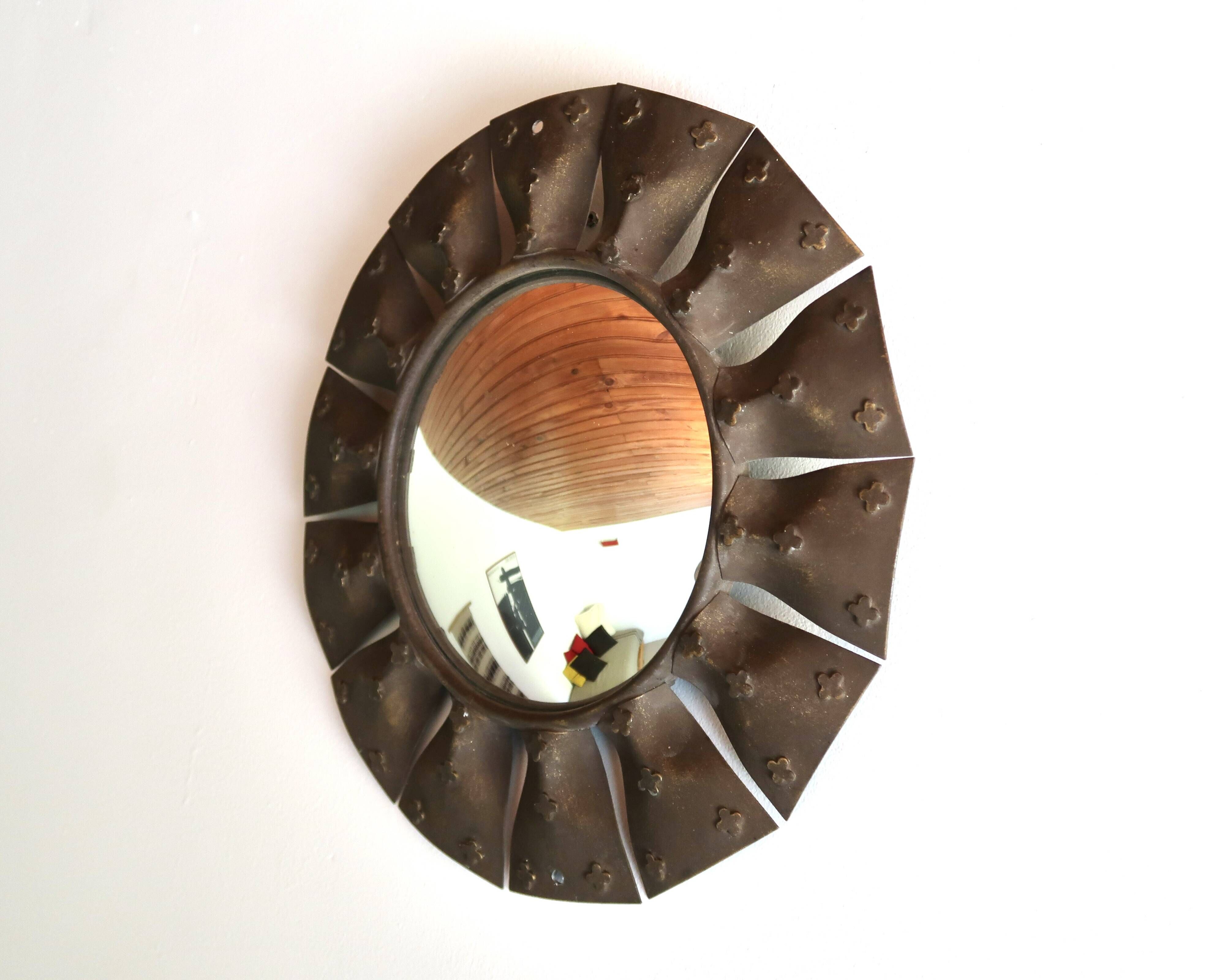 Miroir soleil convexe oeil de sorcière Chaty Vallauris A.M, France 1950