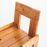 Vintage pine chairs. Designed by Silvio Coppola for Fratelli Montina.