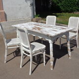 Thonet table and 4 chairs set, 19th century