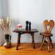 Vintage brutalist table and chair