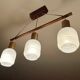 Vintage Scandinavian Pendant Light Teak Glass