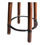 60s Brutalist Wooden Bar Stool