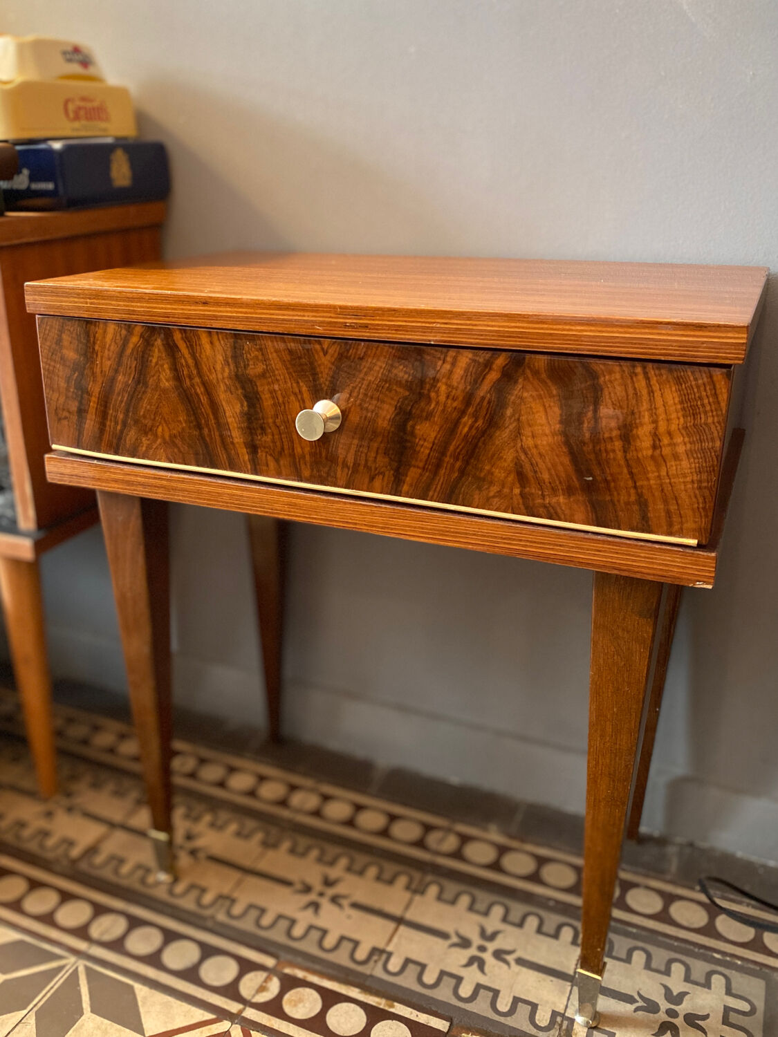Small vintage bedside table from the 1960s.