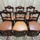 Set of 6 Napoleon III period chairs in mahogany and leather