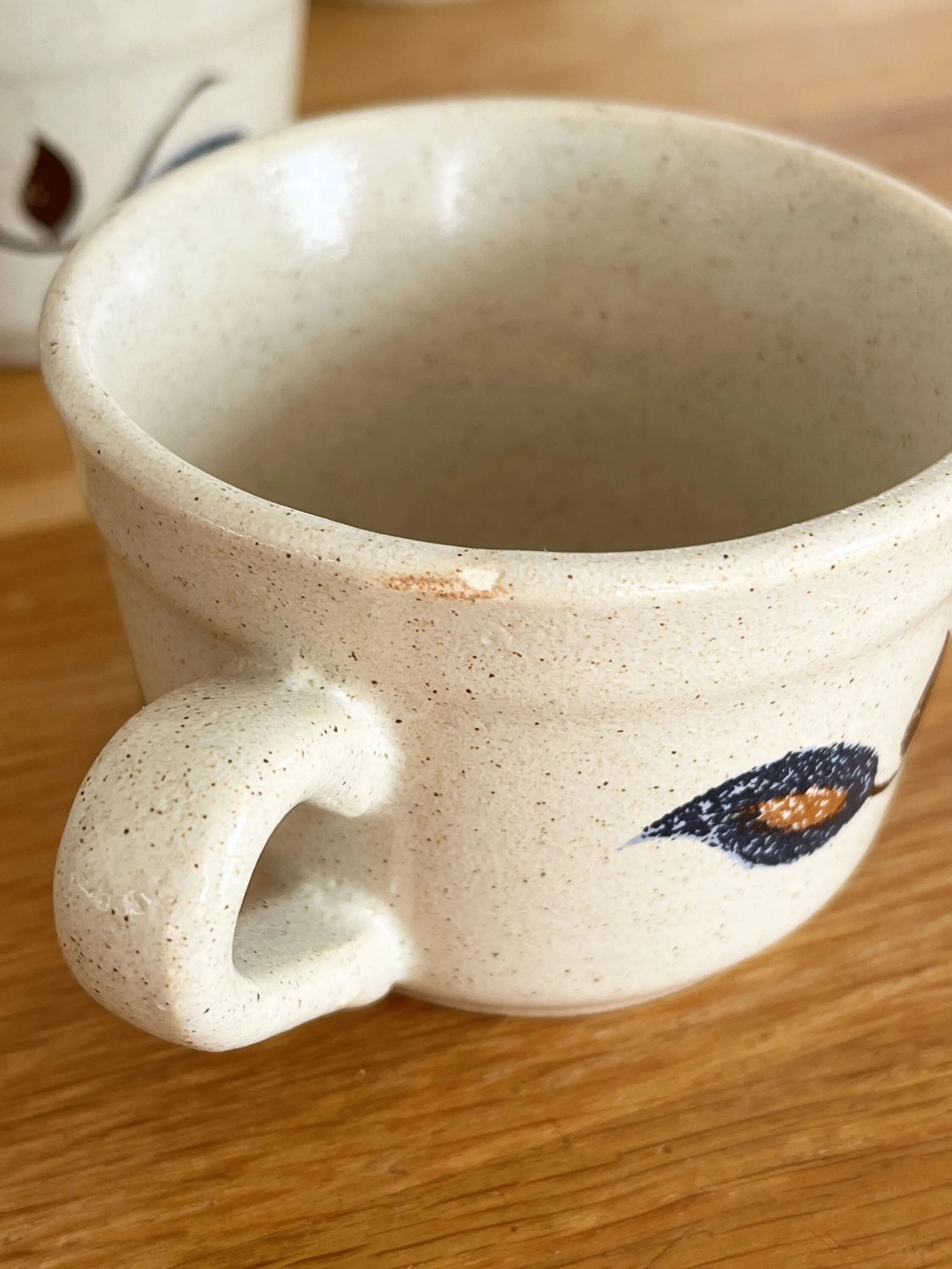 Set of 6 stoneware coffee cups from the 1970s.