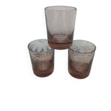 3 bubble glass water glasses