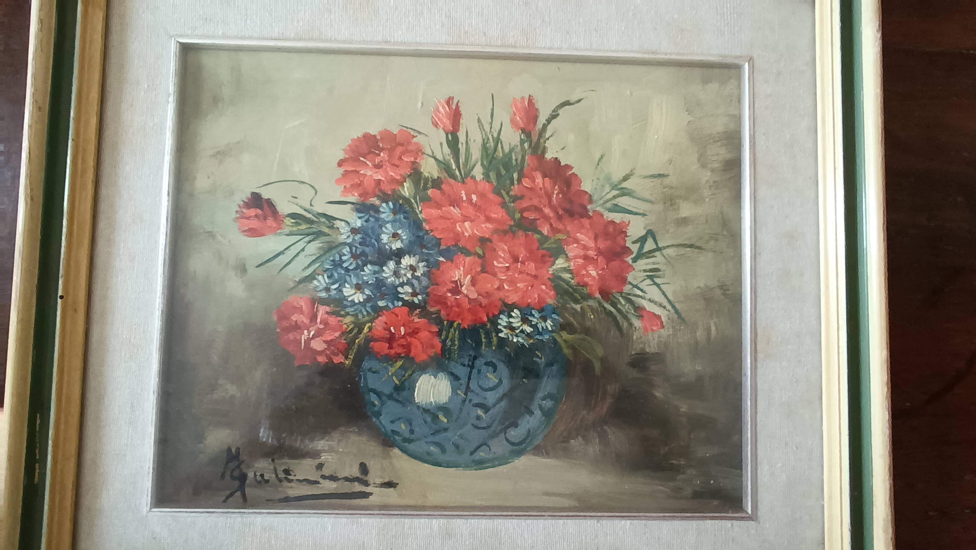 PEINTURE À L'HUILE SUR FLEURS DE TABLE MAURO SALIMBENI (MILAN 1874-1942 TURIN)