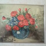 PEINTURE À L'HUILE SUR FLEURS DE TABLE MAURO SALIMBENI (MILAN 1874-1942 TURIN)