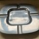 Vintage polished aluminum ashtray from the 1950s-60s
