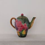 Majolica water pitcher in slipware signed Salin les Bains