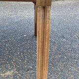 Renovated art deco table in solid oak, rectangular, extendable, 220cm