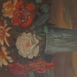 Paint pot flowers signed framework