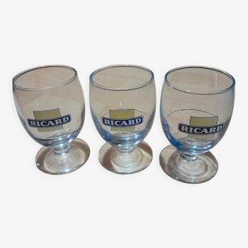 Lot de 3 verres richard carré jaune ht 11 cm