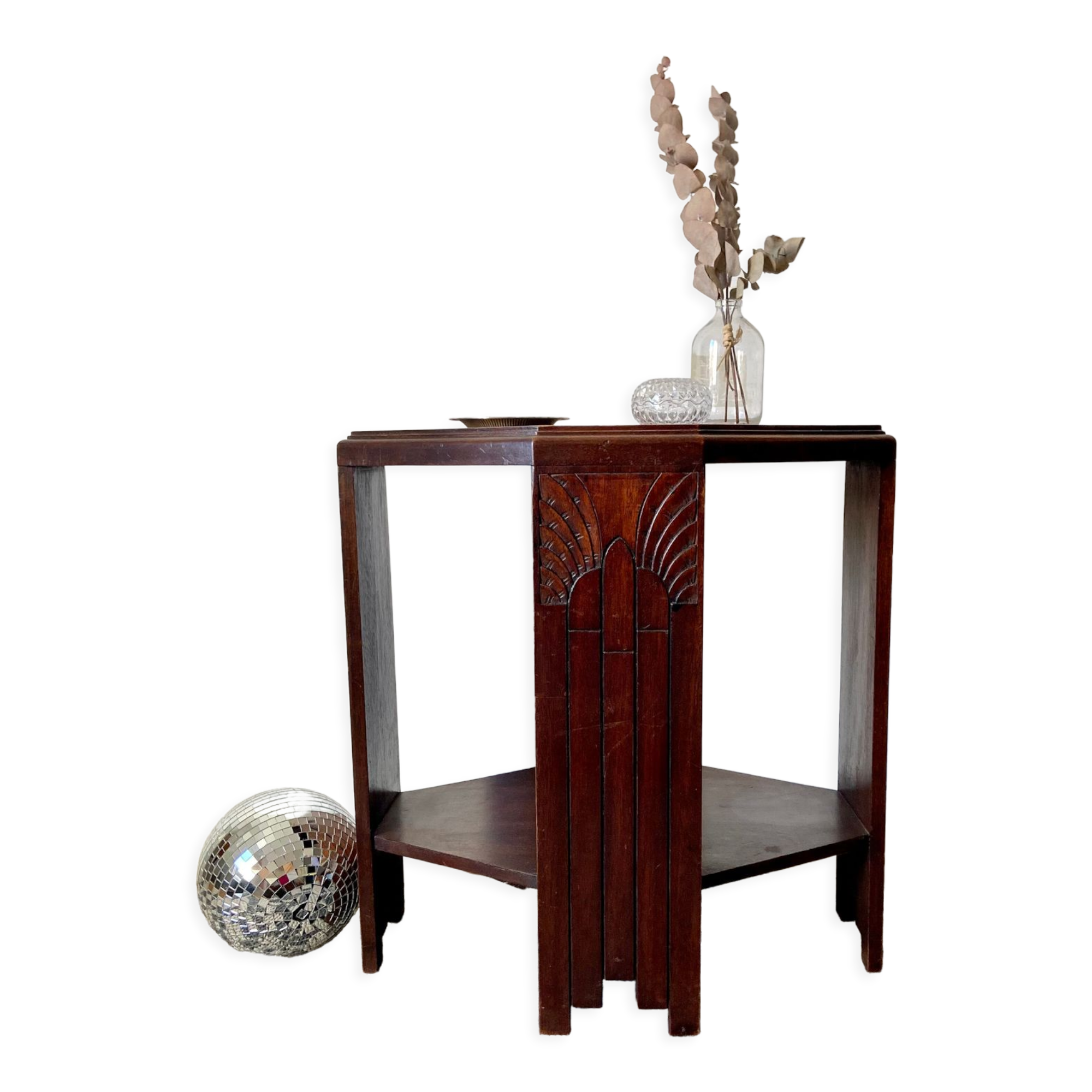 Art deco mahogany side table