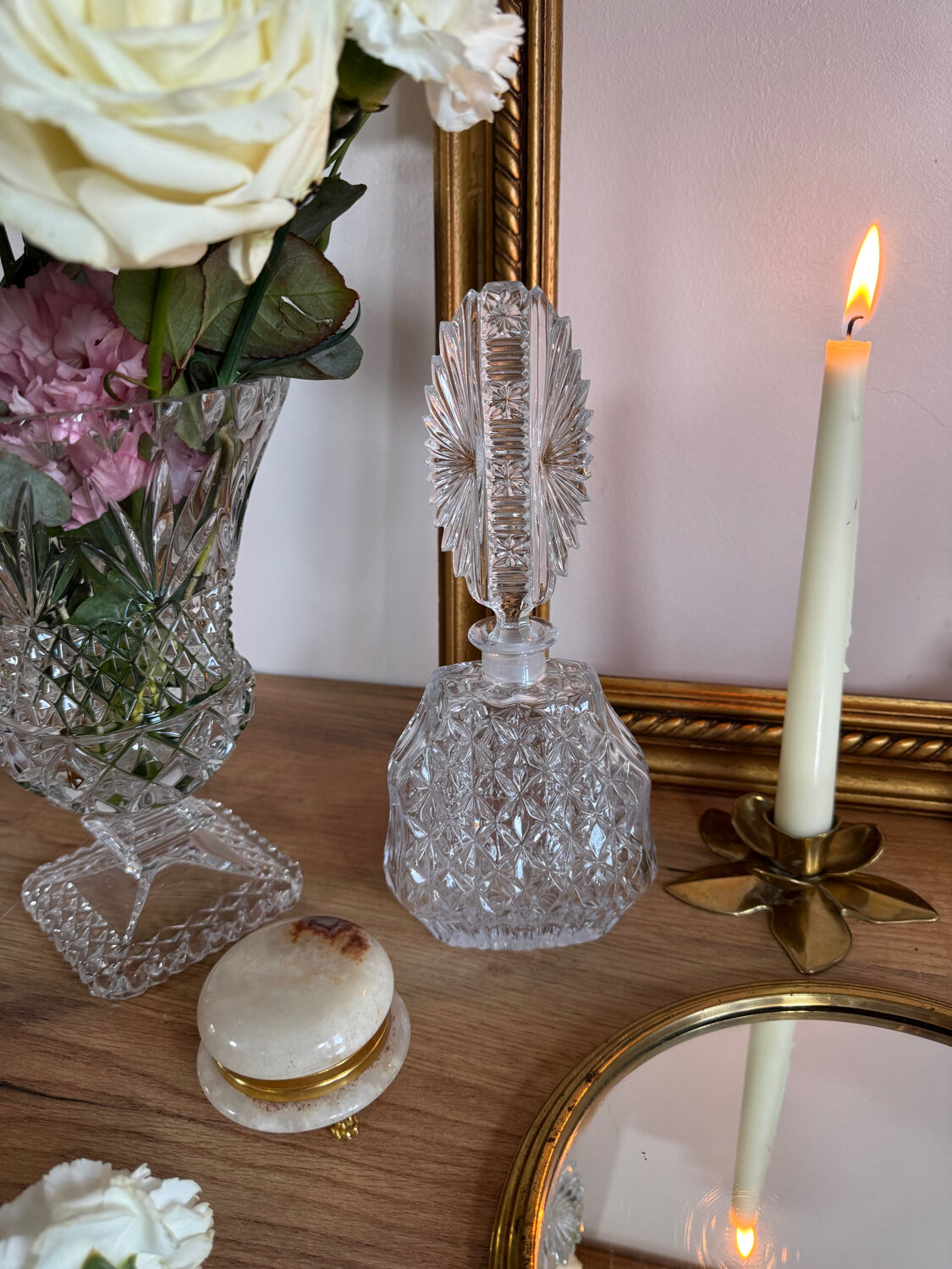 Antique crystal carafe