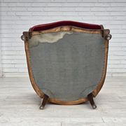 1950s, Danish armchair, furniture velour, ash wood,, mesh.