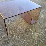 Smoked plexiglass coffee table attributed to michel dumas for roche bobois