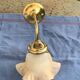 Wall light, art deco style, tulip globe in beige frosted glass