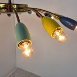 Lustre araignée en laiton XL, années 1950