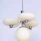Art Deco Chandelier in Chrome-Plated Steel and Opal Glass, Czech, 1920s