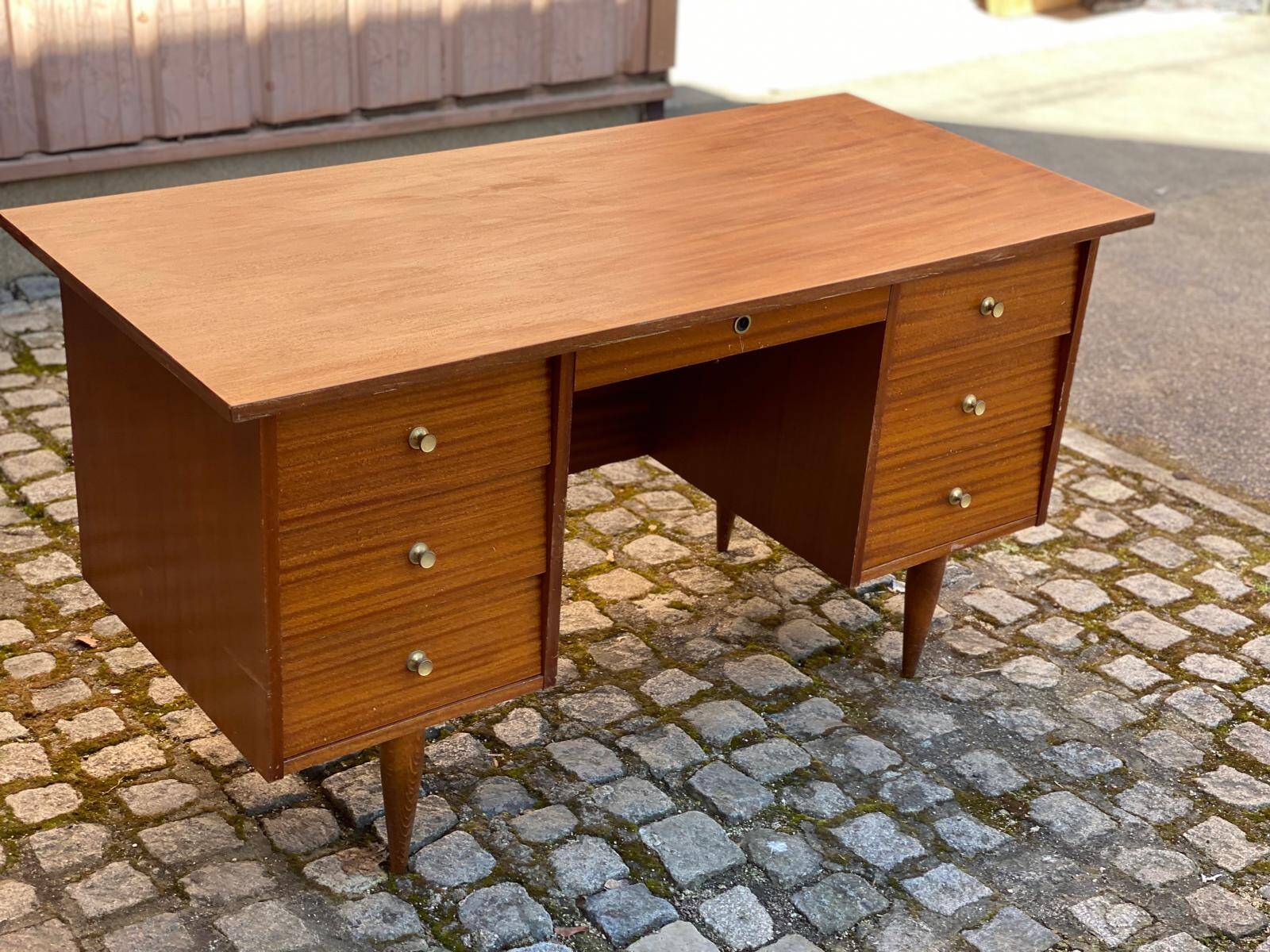 Scandinavian wooden desk from the 50s/60s, 140cm