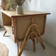 60's double-sided rattan desk