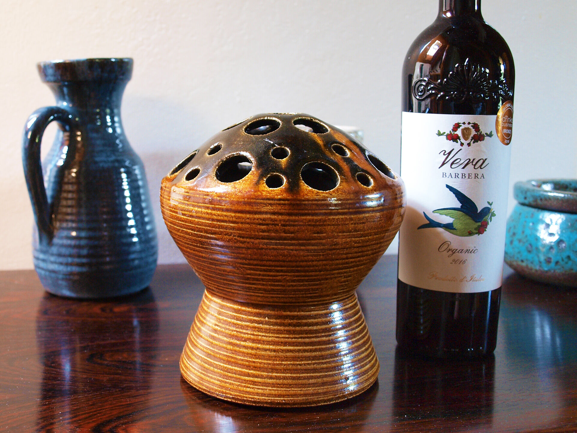 Ceramic flower-picnic vase of the potters of Accolay