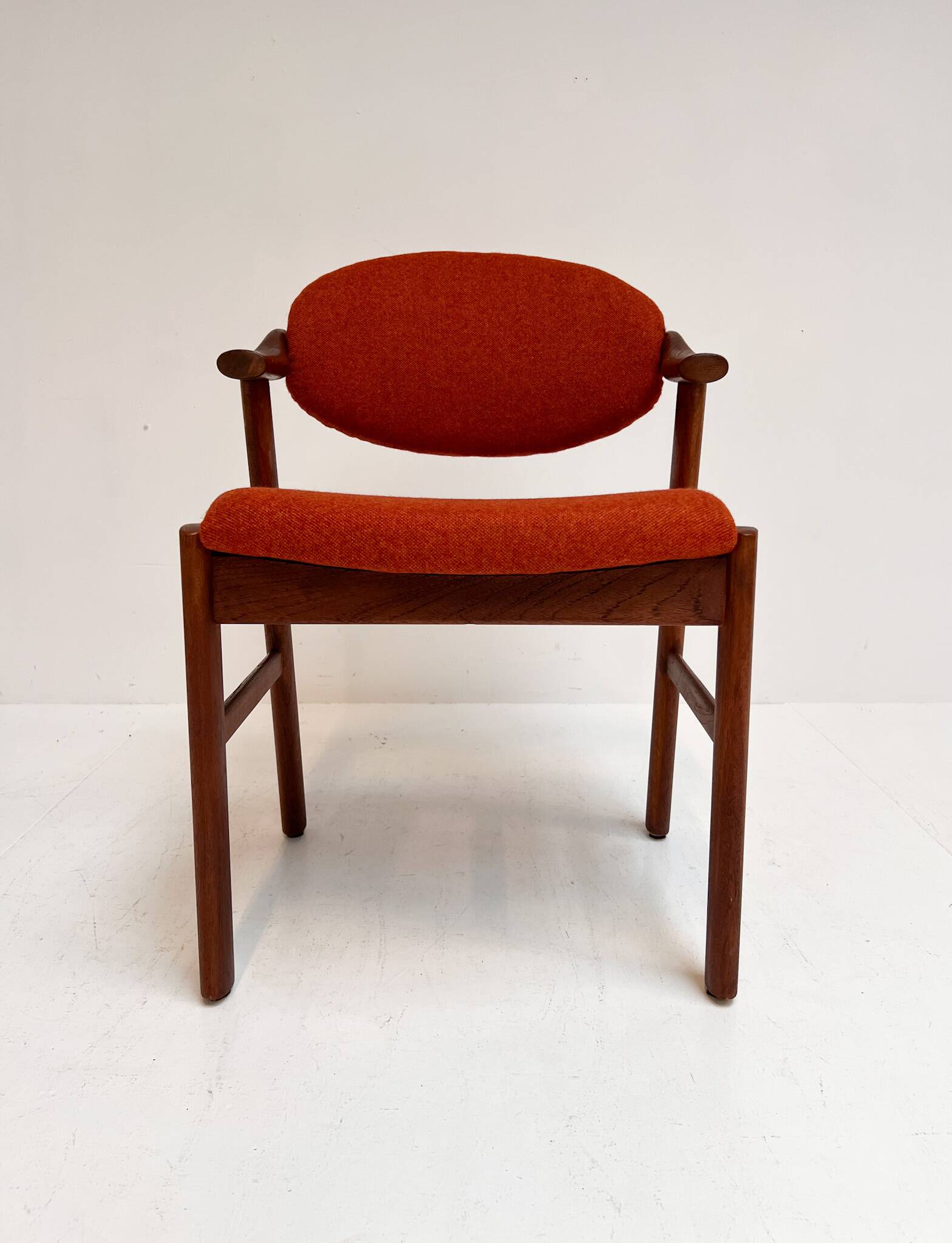 Set reupholstered Danish design chairs by Schou Andersen, 1960s