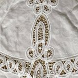 White cotton tablecloth with openwork embroidery 160X170 cm