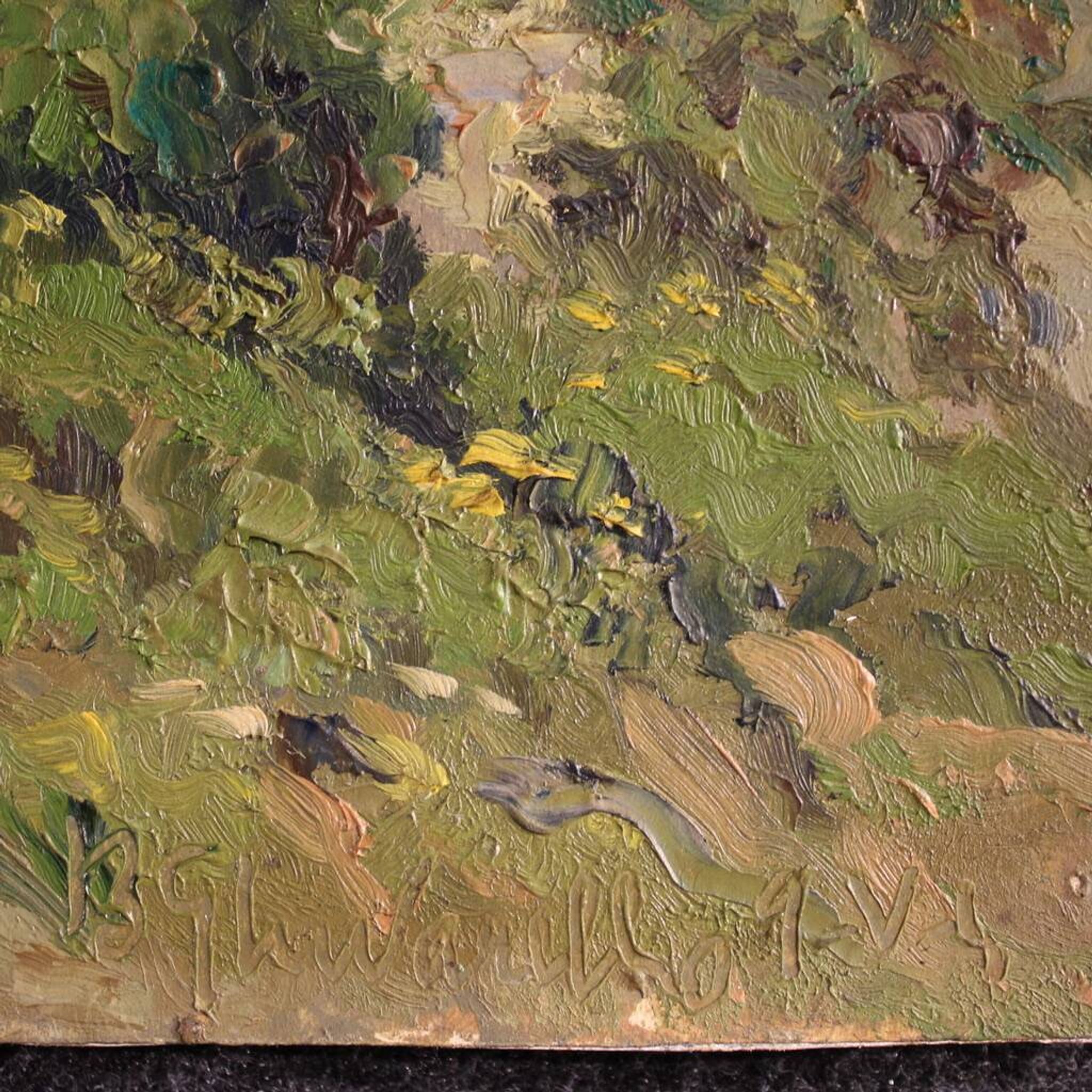 Peinture de paysage italienne signée du 20e siècle