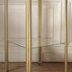 Bolster side table in gold metal, smoked glass & mirror Hollywood Regency 80's