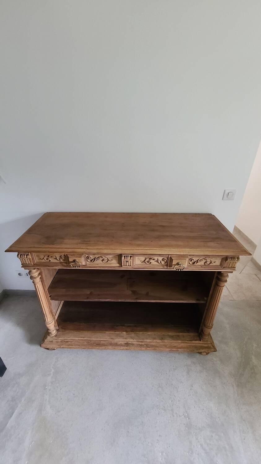 Old counter furniture trade furniture console central island raw wood storage sideboard