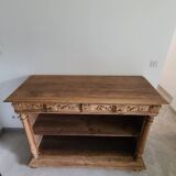 Old counter furniture trade furniture console central island raw wood storage sideboard