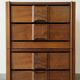 Pair of vintage Scandinavian design modules, bedside table, chest of drawers, sideboard, table.