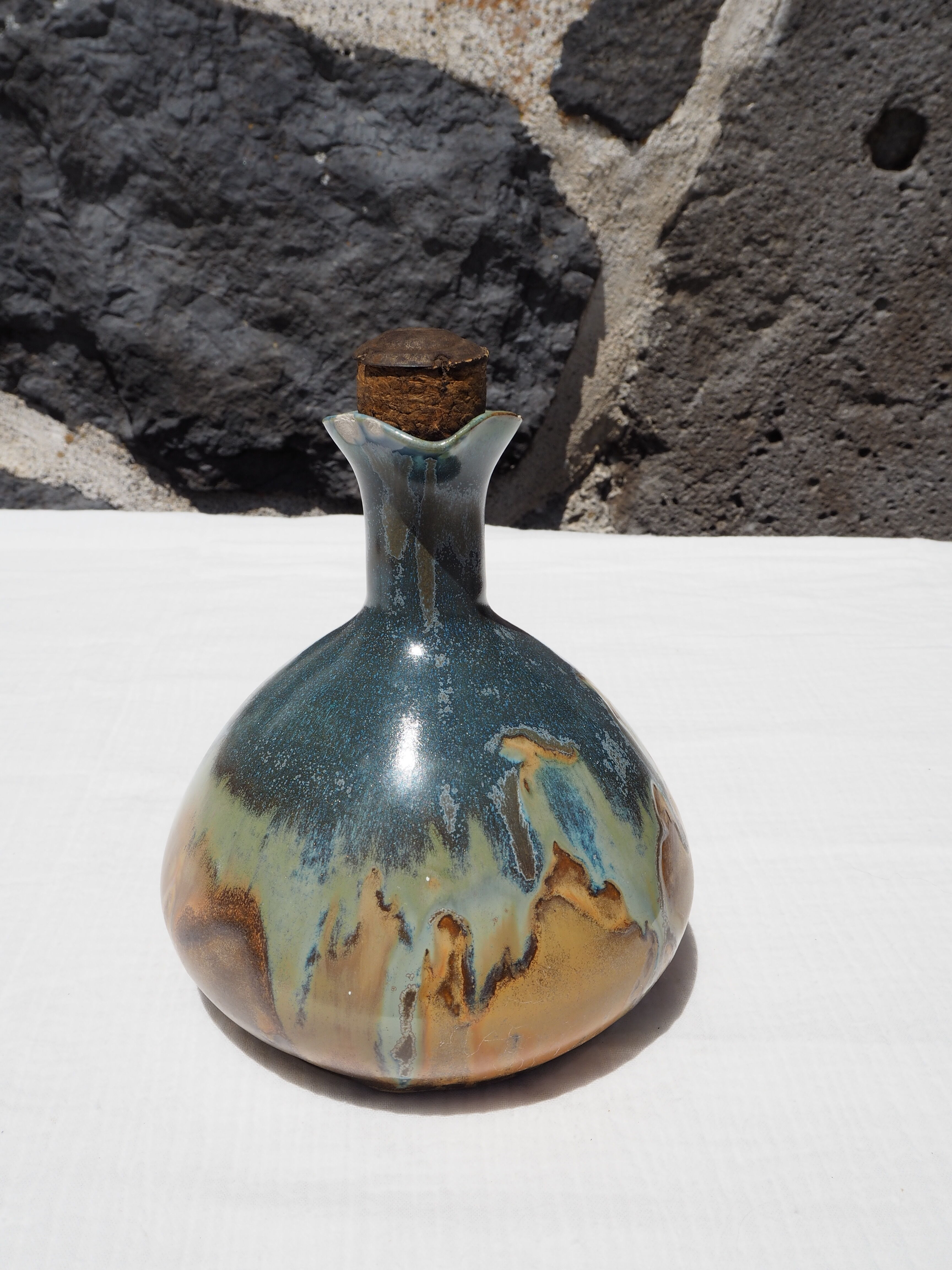 Navy blue sandstone liqueur jug